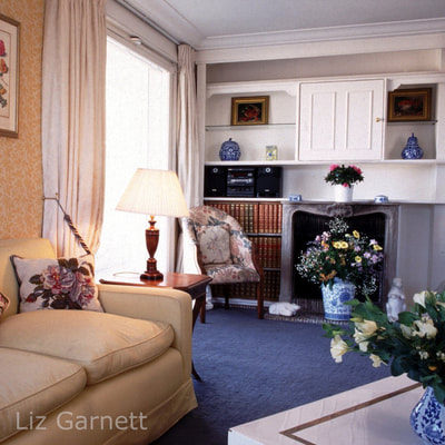 Professional interiors photograph of a sitting room in a Paris apartment by Liz Garnett